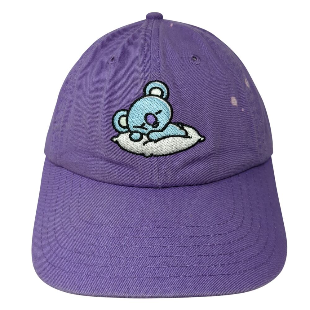 BT21 Koya Slideback Baseball Cap Purple One Size Adjustable Embroidered